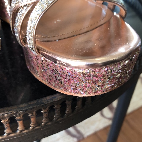 ASH pink copper platform strappy sandals Glitter Size 9 US 40 UK/Eur - Picture 13 of 14